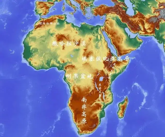 非洲地形图及自然地理特征描述总结 非洲地形特点介绍