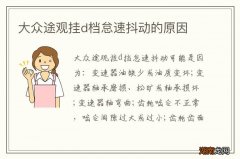 大众途观挂d档怠速抖动的原因