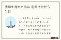 翡翠生肖怎么挑选 翡翠适合什么生肖