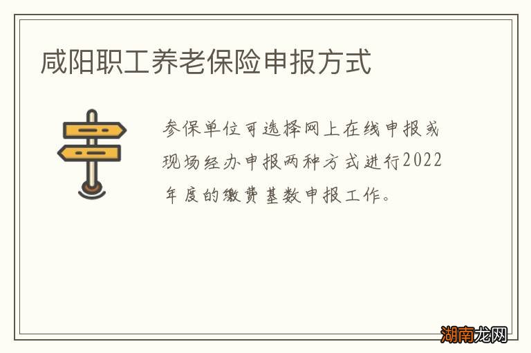 咸阳职工养老保险申报方式
