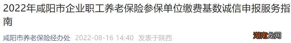 咸阳企业职工养老保保险参保单位缴费服务指南