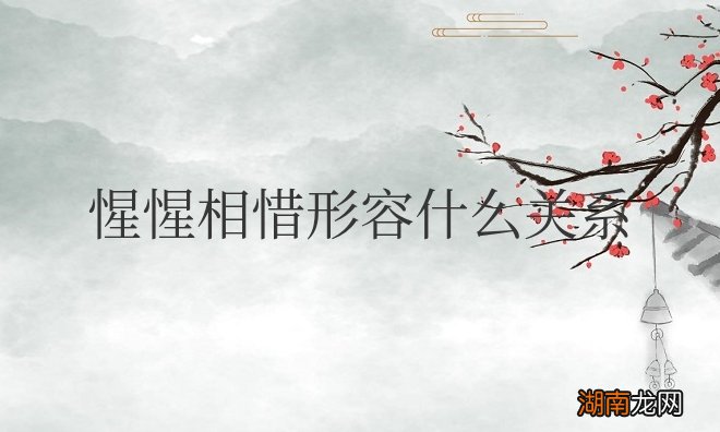 惺惺相惜形容什么关系的词语