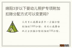 绵阳3岁以下婴幼儿照护专项附加扣除分配方式可以变更吗？
