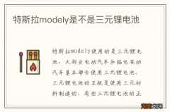 特斯拉modely是不是三元锂电池