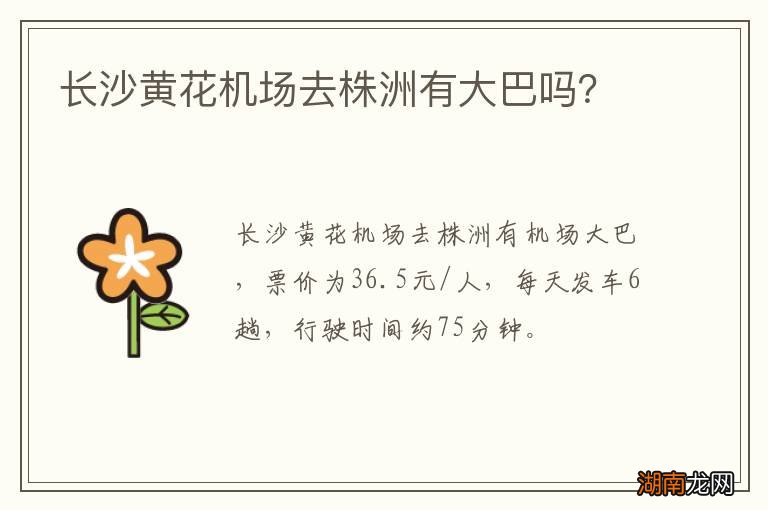 长沙黄花机场去株洲有大巴吗?