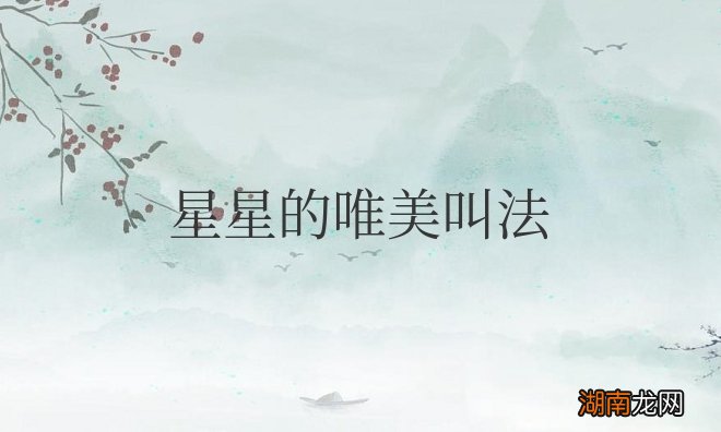 星星的唯美叫法