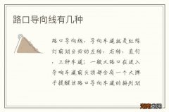 路口导向线有几种