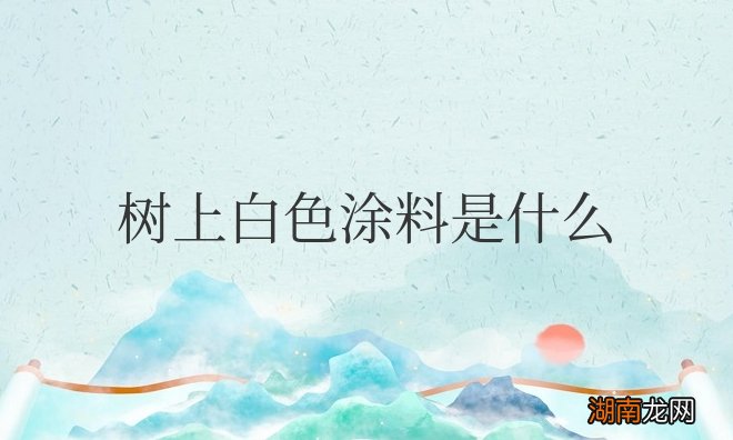 树上白色涂料是什么材料?有什么作用?