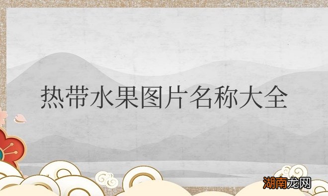 热带水果图片名称大全