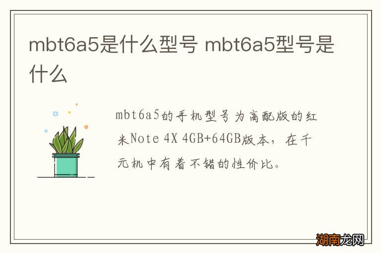 mbt6a5是什么型号 mbt6a5型号是什么