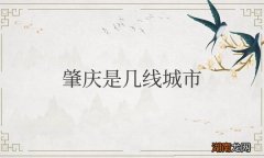 广东肇庆是几线城市