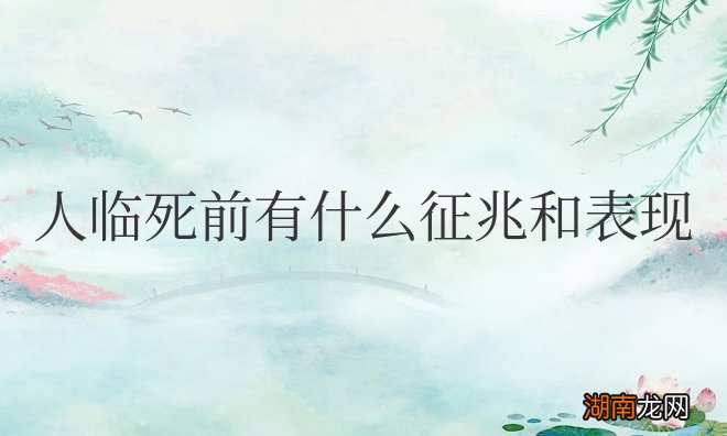 人临死前有什么征兆和表现