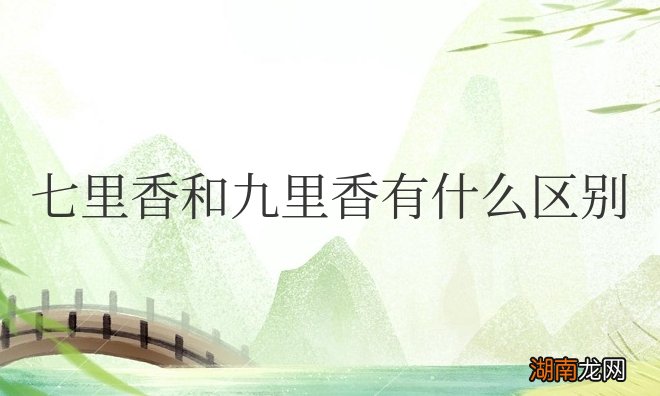 七里香和九里香有什么区别