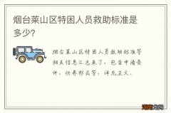 烟台莱山区特困人员救助标准是多少？