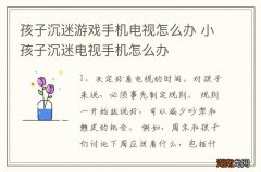 孩子沉迷游戏手机电视怎么办 小孩子沉迷电视手机怎么办