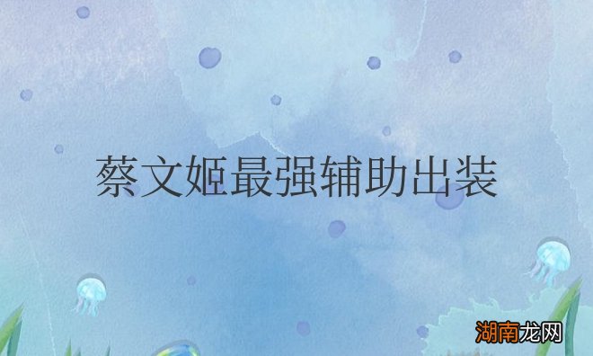 蔡文姬最强辅助出装及铭文