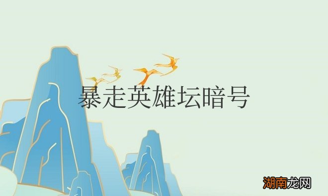 暴走英雄坛暗号在哪里输入