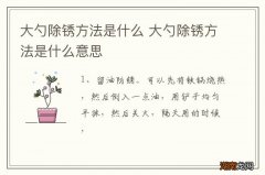 大勺除锈方法是什么 大勺除锈方法是什么意思