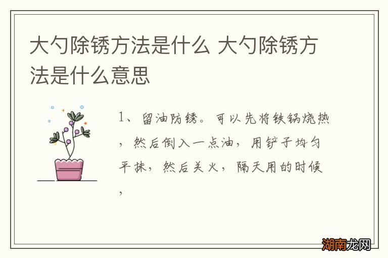 大勺除锈方法是什么 大勺除锈方法是什么意思