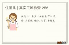 住范儿 | 真实工地检查 256