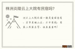 株洲炎陵云上大院有民宿吗？
