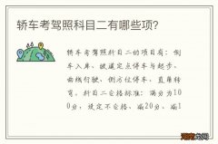 轿车考驾照科目二有哪些项？