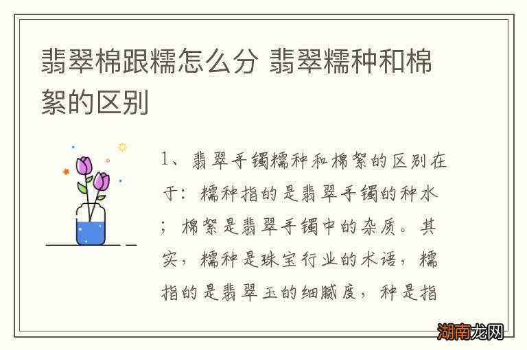 翡翠棉跟糯怎么分 翡翠糯种和棉絮的区别