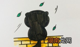 背景怎么画 黑色猫咪背景简笔画