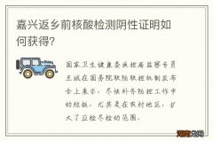 嘉兴返乡前核酸检测阴性证明如何获得？