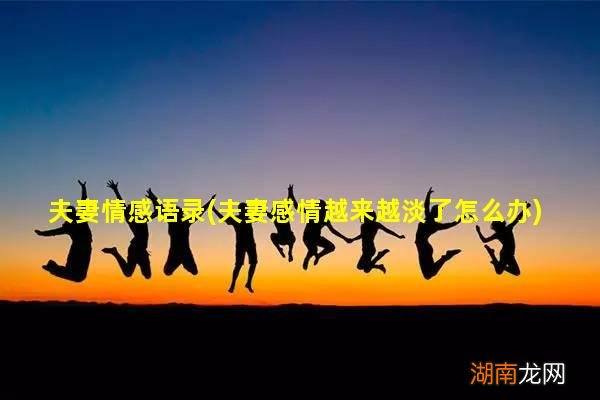 夫妻感情越来越淡了怎么办 夫妻情感语录