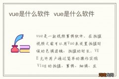 vue是什么软件vue是什么软件