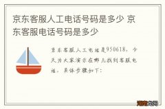京东客服人工电话号码是多少 京东客服电话号码是多少