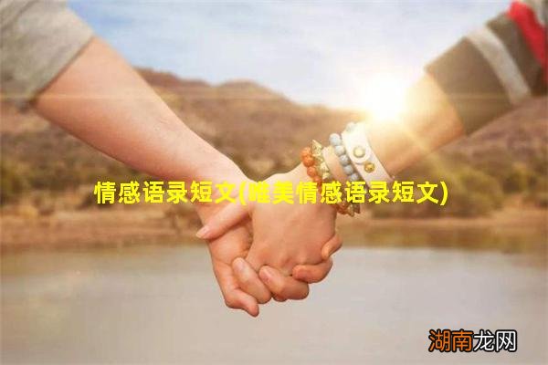 唯美情感语录短文 情感语录短文