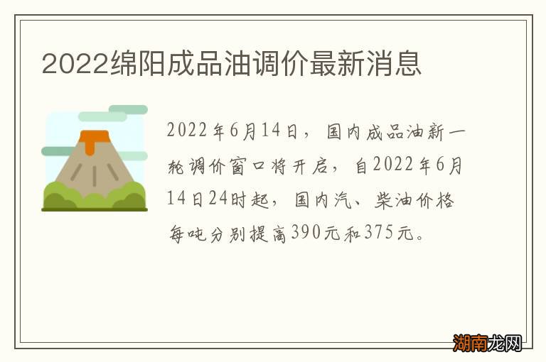 2022绵阳成品油调价最新消息