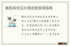 衡阳身份证办理进度查询指南