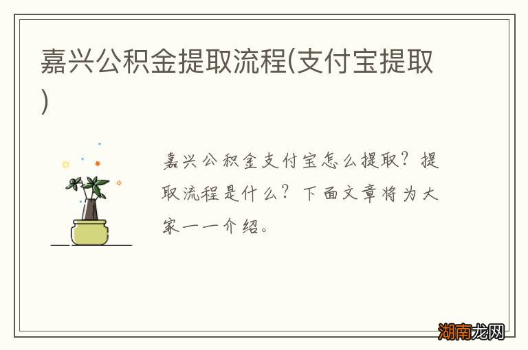 支付宝提取 嘉兴公积金提取流程