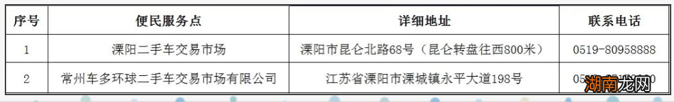 溧阳二手车交易市场便民服务点