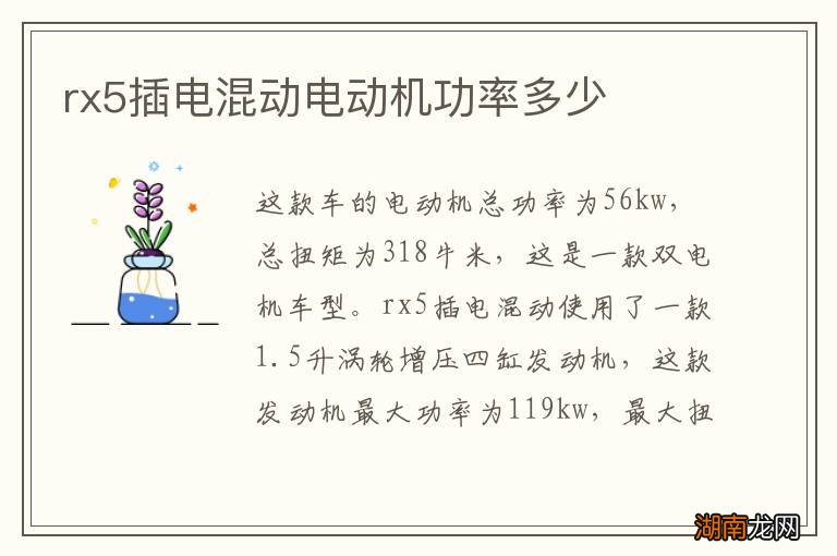 rx5插电混动电动机功率多少