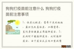 狗狗打疫苗前注意什么 狗狗打疫苗前注意事项