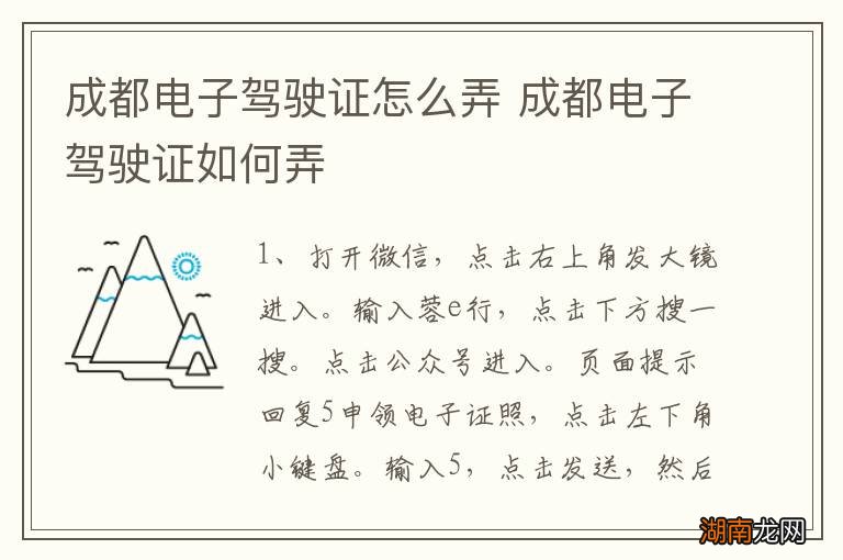 成都电子驾驶证怎么弄 成都电子驾驶证如何弄