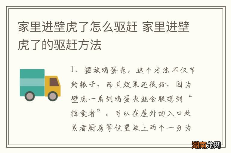家里进壁虎了怎么驱赶 家里进壁虎了的驱赶方法