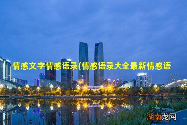 情感语录大全最新情感语录 情感文字情感语录