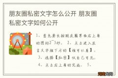 朋友圈私密文字怎么公开 朋友圈私密文字如何公开