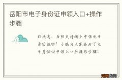 岳阳市电子身份证申领入口+操作步骤