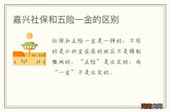 嘉兴社保和五险一金的区别