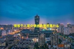 情感个人简介情感的意思是什么