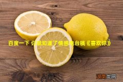 百度一下 你就知道了情感电台稿《喜欢你》