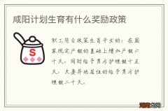 咸阳计划生育有什么奖励政策