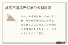 咸阳不落实产假单位会罚款吗