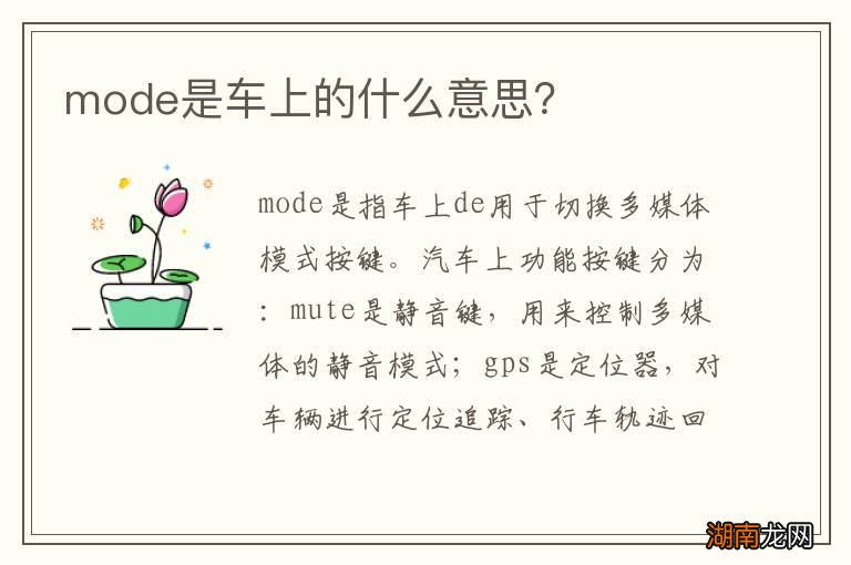 mode是车上的什么意思?